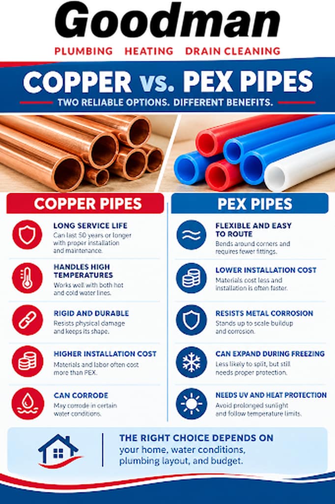 Copper Pipes vs. PEX: Cost, Durability & Differences - Goodman Plumbers